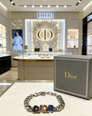 Dior Color Letter Chain Charm Bracelet