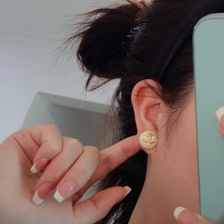 CHANEL Pearl Orbit CC Stud Earrings