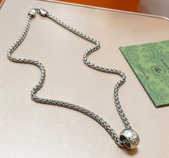 Gucci Interlocking G Double Pendant Snake Chain Necklace