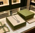 Gucci Interlocking G Crystal Logo Pendant Chain Necklace