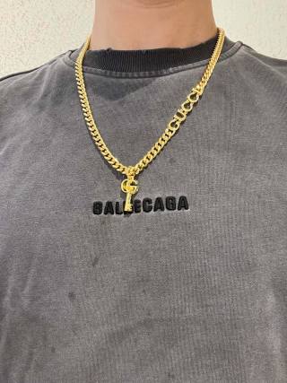 Gucci Interlocking G Double Chain Key Pendant Necklace