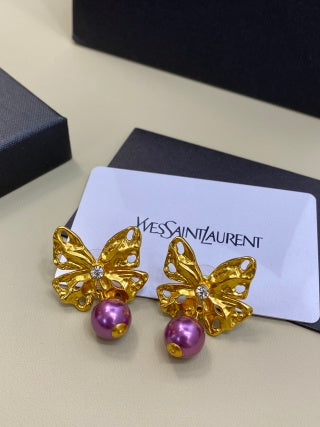 YSL Jardin Papillon Améthyste Earrings