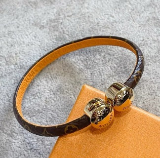 Louis Vuitton Monogram Leather Cuff Bracelet