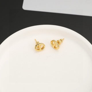 Dior Étoile Gold CD Stud Earrings
