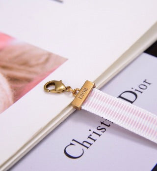 Dior Liora Ribbon Stripe Choker Necklace