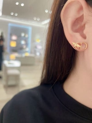 Dior Liora Ribbon CD Stud Earrings