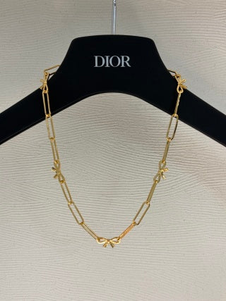 Dior Ribbon Bow Link Necklace