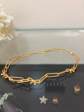 Dior Ribbon Bow Link Necklace