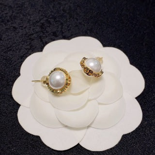 Chanel Pearl Halo Stud Earrings