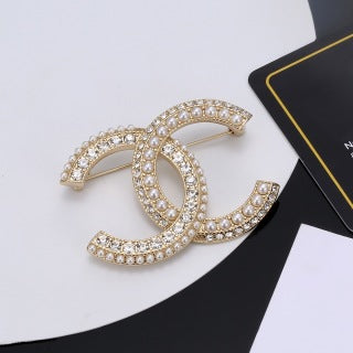 Chanel Crystal Signature CC Brooch