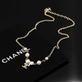 Chanel Pearl Bow Charm Necklace