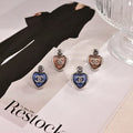 Chanel Heart Enamel Charm Drop Earrings