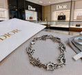 Dior Evelyne Silver CD Link Charm Bracelet