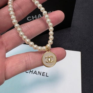 Chanel Pearl Medallion Pendant Necklace