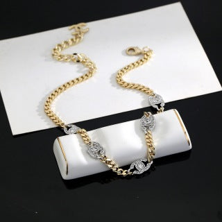 Chanel Elegant Crystal Link Chain Necklace