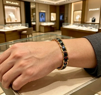 Bvlgari Black & Gold Link Bracelet – Elegant Luxury Jewelry