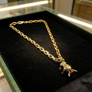 Gucci Animal Charm Box Link Chain Necklace