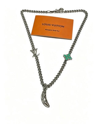 Louis Vuitton Monogram Crescent & Star Charm Necklace