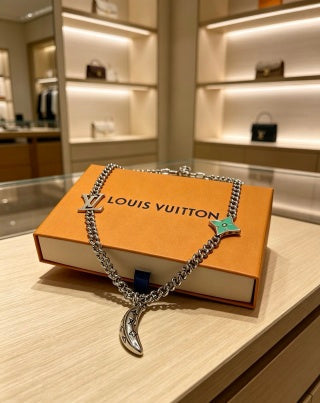 Louis Vuitton Monogram Crescent & Star Charm Necklace