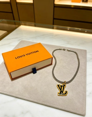 Louis Vuitton Monogram Contrast Initial Pendant Necklace
