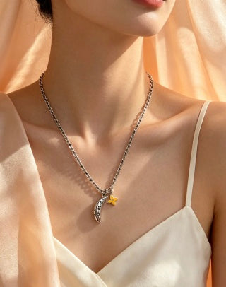 Louis Vuitton Monogram Crescent Charm Necklace