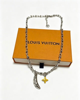 Louis Vuitton Monogram Crescent Charm Necklace