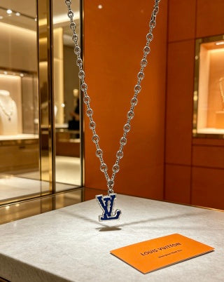 Louis Vuitton Monogram Enamel Initial Pendant Necklace