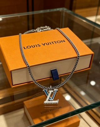 Louis Vuitton Monogram Initial Pendant Chain Necklace