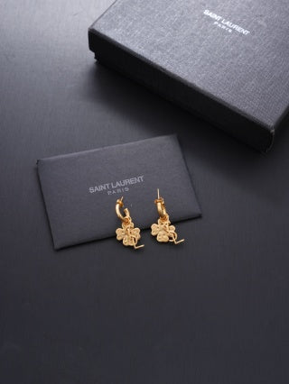 YSL Jardin Trèfle Clover Hoop Earrings