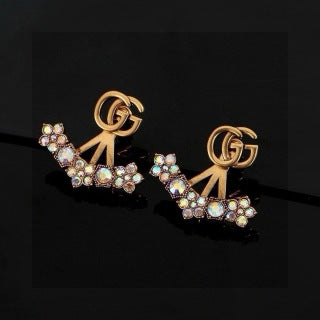 Gucci Interlocking G Crystal Wing Drop Earrings