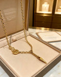 Bvlgari Gold Pendant Drop Necklace – Elegant Luxury Jewelry
