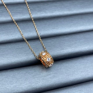 Dior Oblique Crystal Medallion Necklace