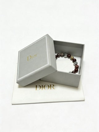 Dior Evelyne Obsidian Bead Charm Bracelet