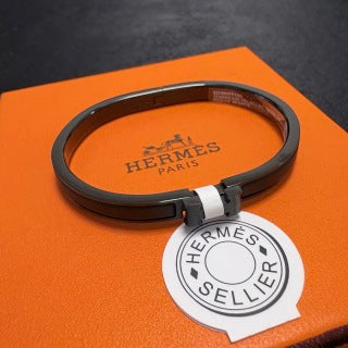 Hermès Shadow Black Slim Cuff Bracelet