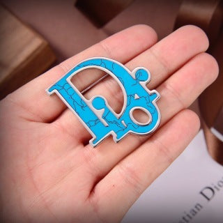 Dior Oblique Letter Charm Brooch