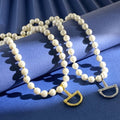 Gucci Pearl Bead Horsebit Pendant Necklace