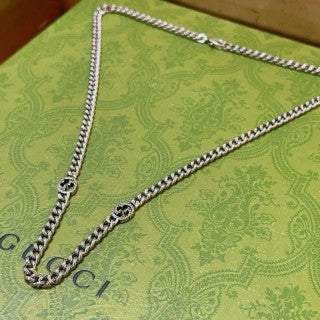 Gucci GG Woven Rope Chain Silver Necklace