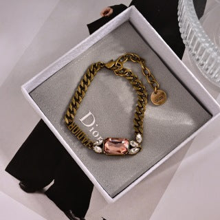 Dior Crystal Heart Link Bracelet