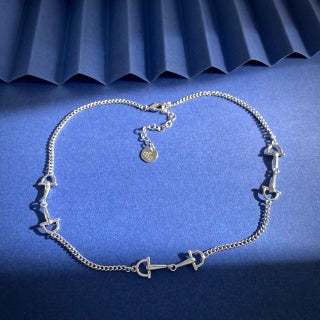 Gucci Equestrian Horsebit Double Layer Chain Necklace