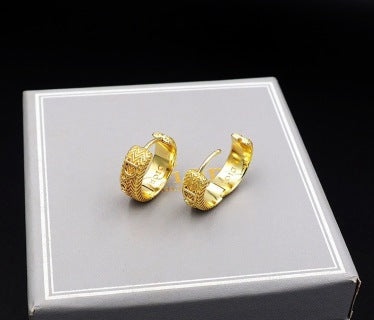 Dior Oblique Engraved Hoop Earrings