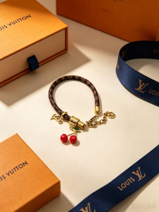 Louis Vuitton Monogram Cherry Charm Wrap Bracelet