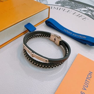 Louis Vuitton Monogram Leather Trio Wrap Bracelet