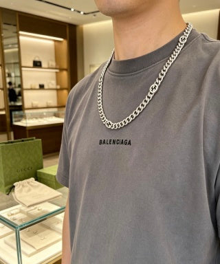 Gucci GG Interlocking Rope Chain Silver Necklace