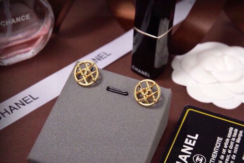 Chanel Modern Geometric Signature Earrings