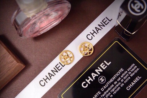 Chanel Modern Geometric Signature Earrings