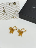 YSL Jardin Doré Botanical Hoop Earrings