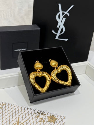 YSL Cœur Baroque Heart Clip Earrings