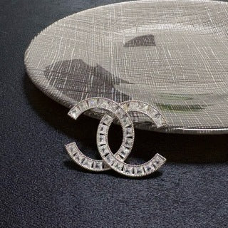 Chanel Modern Geometric Crystal CC Brooch
