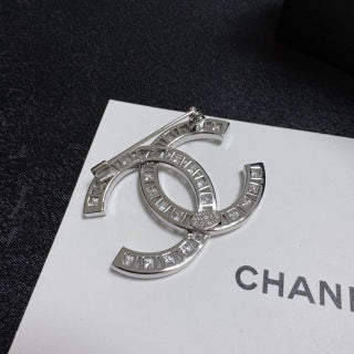 Chanel Modern Geometric Crystal CC Brooch