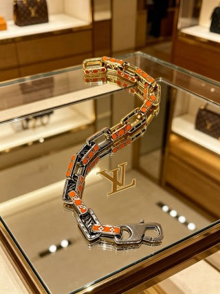 Louis Vuitton Orange Accent Link Bracelet